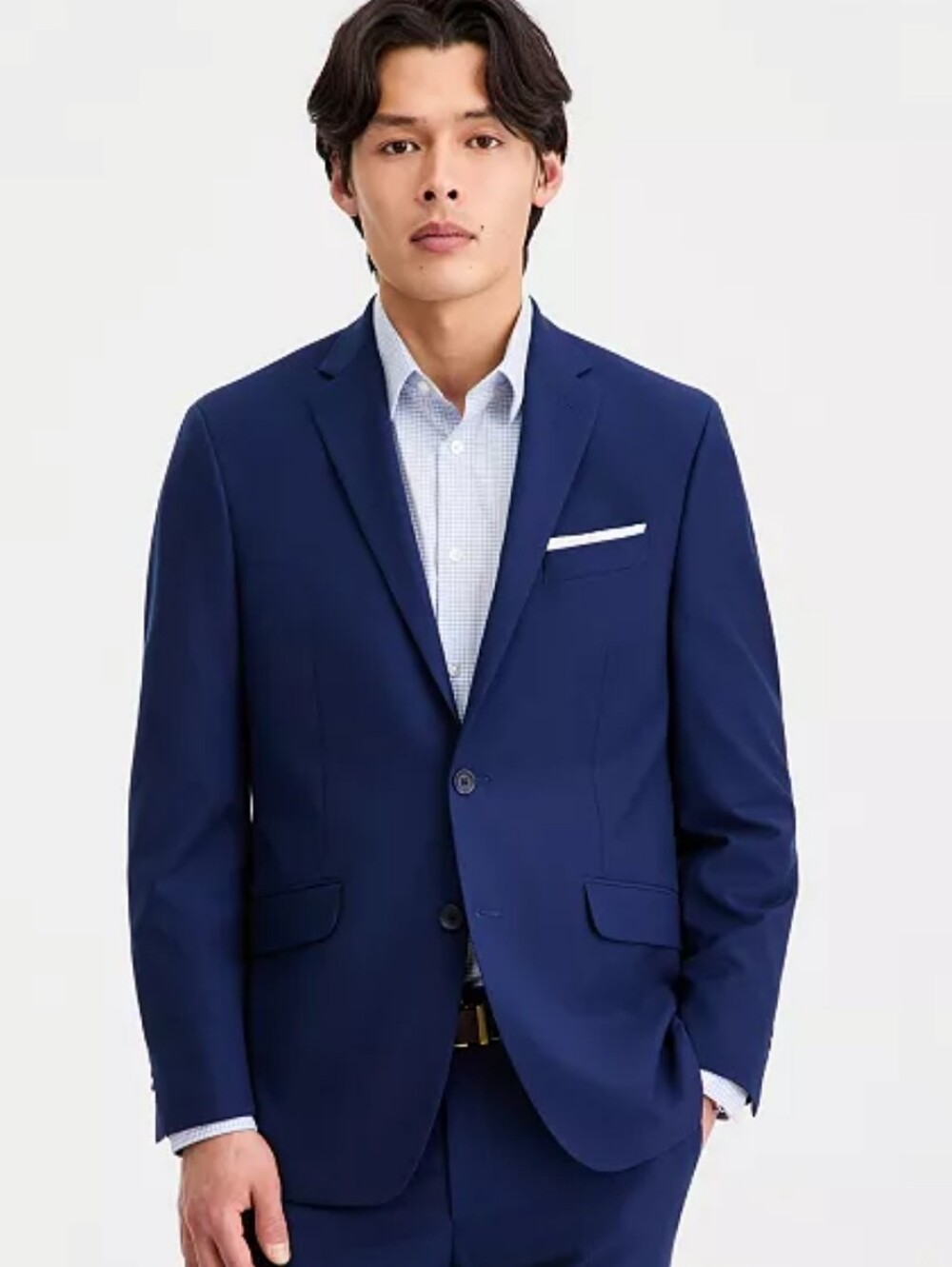 Kenneth Cole Reaction Men's Techni-Cole Slim-Fit Suit Jacket In Blue Size 36S